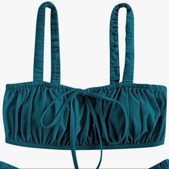 ZAFUL Women's Textured Strapless High Cut Bandeau - Picture 2 of 3